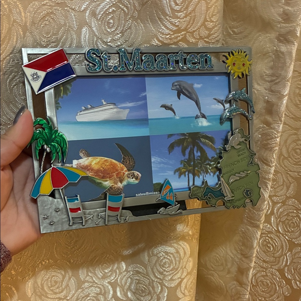 St. Maarten Silver and Multicolor Souvenir Frame